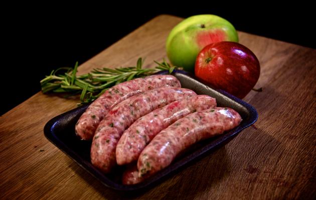 Pork and chive sausages