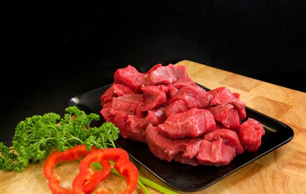 Diced shoulder steak